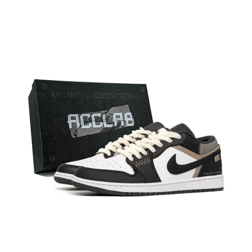 Jordan Air Jordan 1 Low Легкий Увеличение Высоты Низкий Топ Винтажные Баскетбольные Кроссовки Мужской Черный Коричневый