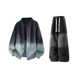 Темно-серый + черный джинсы с флисовой подкладкой