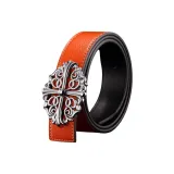 Оранжевый с серебряной застежкой