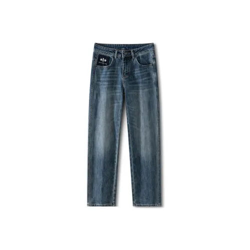 J.F.U Синий с флисовой подкладкой Мужские Джинсы