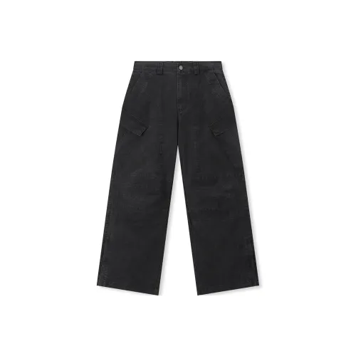 BONELESS Cut Coal Black Unisex Cargo Pants