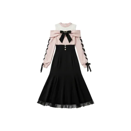 MA JOURNEE Длинное платье с длинными рукавами женское