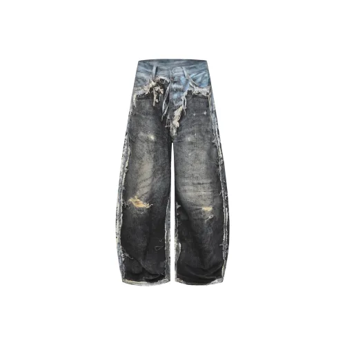 POSIYING Темно-синие унисекс джинсы