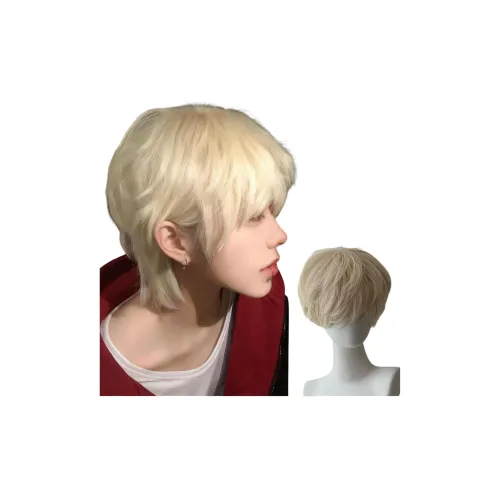 GLUNA Differential Cracked Plate Full Head COVER Парики Белый золотой Короткие волосы Высокая температура Пряжа