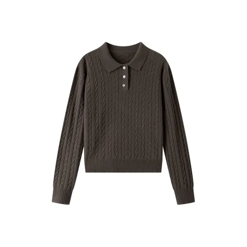 INSUN Оливково-зеленый Женский Трикотаж