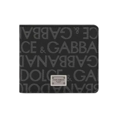 Dolce Gabbana Хлопок с полиуретаном кошелек мужской черный