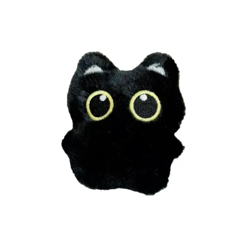 JIAOCHONGRIJI Большой Глаз Черный Кот Милый Плюшевый Брелок 8,5 см Длина Тела