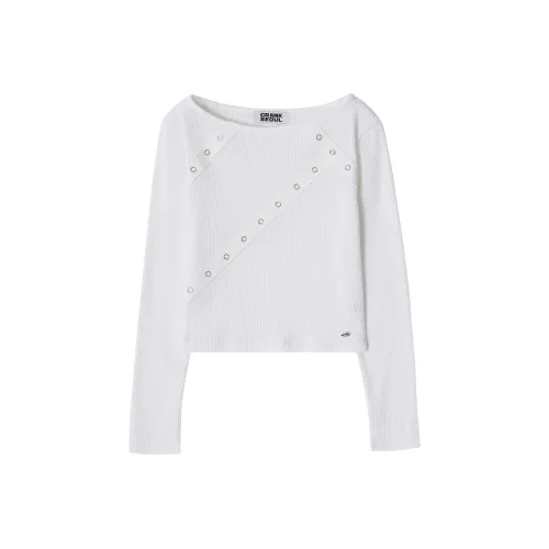 Crank Белый Женские T-рубашки