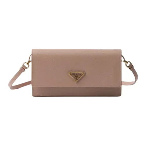 PRADA Saffiano Кожа Сумка через плечо Мини Женская Нюдово-розовая