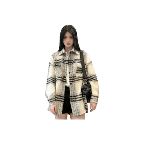 QIAOMONVHAI Черный Белый Клетка Унисекс Куртки