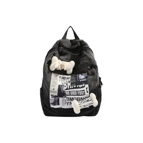 KAMLUI Denim Backpack Large Women's Black KAMLUI Деним Рюкзак Большой Женский Черный