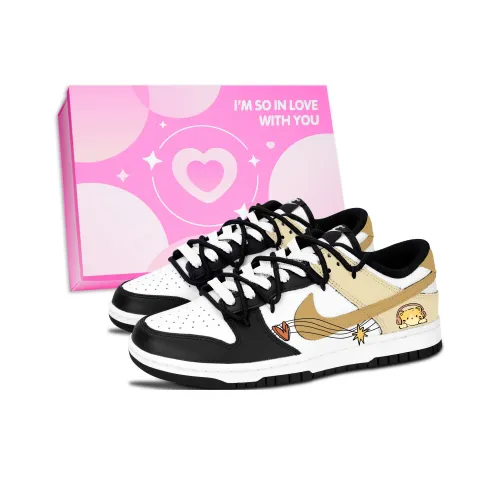 Nike Dunk Черный Белый Starlight Милый Кошка Устойчивый к истиранию Низкий Топ Скейтборд Кроссовки Унисекс Желтый