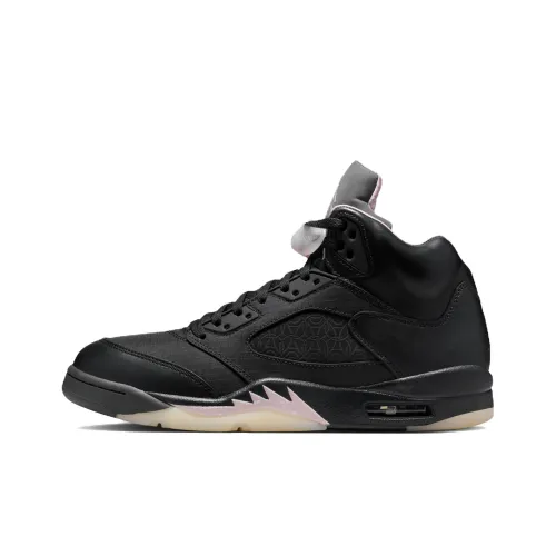 PSG x Jordan Air Jordan 5 Противоскользящие устойчивые к истиранию высокие топы Винтажные баскетбольные кроссовки Унисекс Черные