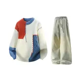 Оранжевый + Желтый Грязь Джинсы с Флисовой Подкладкой