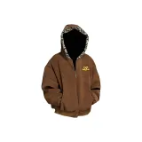 Кофейный леопард с принтом, двусторонний