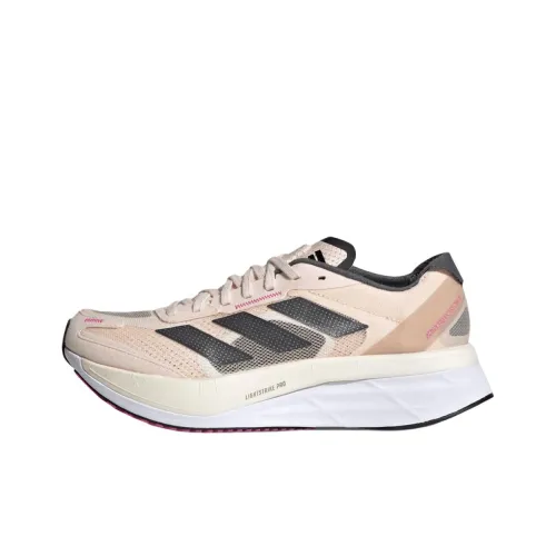Adidas Adizero Boston 11 Low Топ Карбоновая плита Беговые кроссовки Женские Розовый