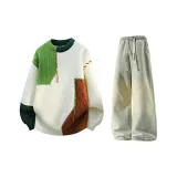 Зеленые + Желтые Грязные Джинсы с Флисовой Подкладкой