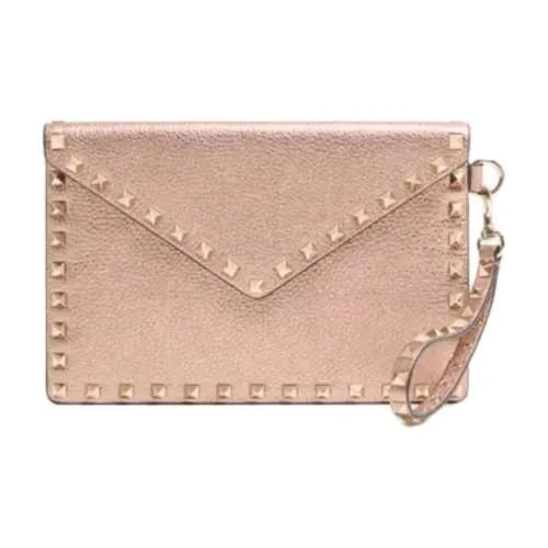 Valentino Rockstud Телячья кожа Клатч Женские Розовый