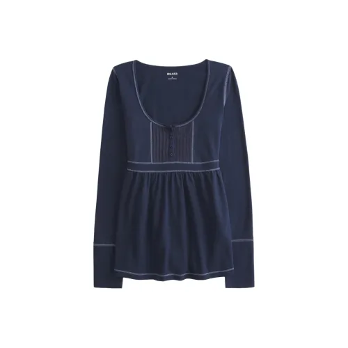 Hollister Морской Синий Женские T-Рубашки