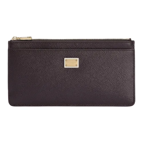 Dolce Gabbana Телячья кожа Держатель для карт Большой Женский Темно-красный