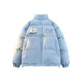 Светло-синий (утолщенный хлопковый пуховик)