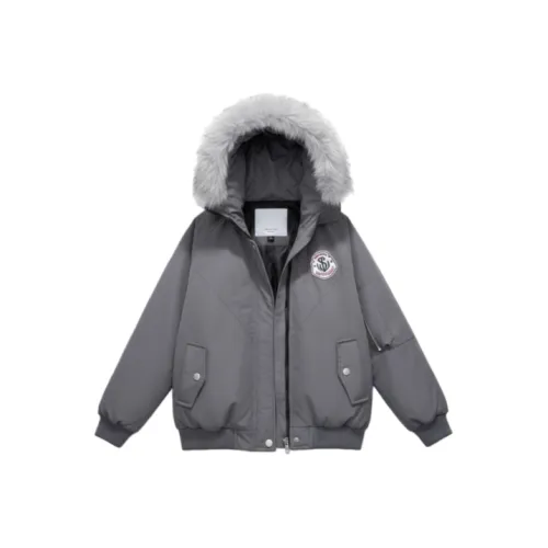 ABDT Премиум Серый Утолщенный KIDS Утеплённые Куртки