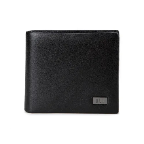 HLA Коровья кожа Держатель для карт кошелек Стандартный Мужской Черный