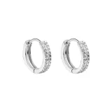 Ультра Сияющие Серьги-кольца с Цирконием (1 пара)