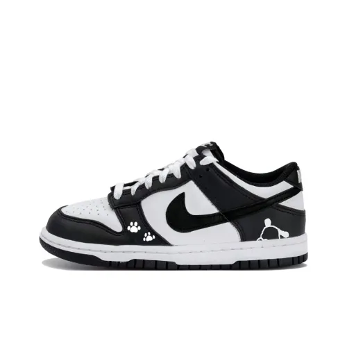Nike Dunk Low Топ Скейтборд Кроссовки Унисекс Черный Белый