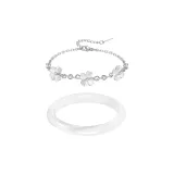 Встреча Счастливый Белый Набор (Браслет + Браслет)