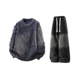 Серый + Черный Джинсы с Флисовой Подкладкой