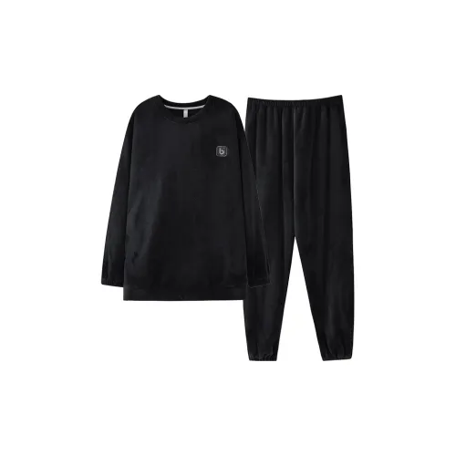 QINJING Черный Мужской Пижамный Комплект