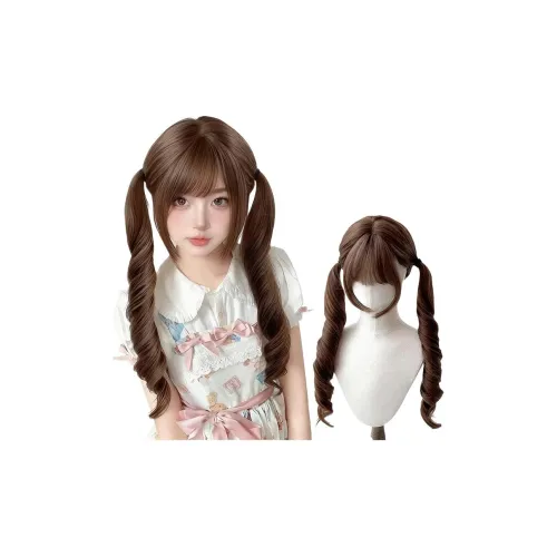Northward Incline Сырой шоколадный Тарт Lolita Double Ponytail Длинные кудрявые волосы