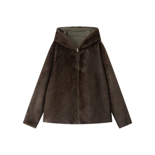 INSUN Темный кофейный женский мех