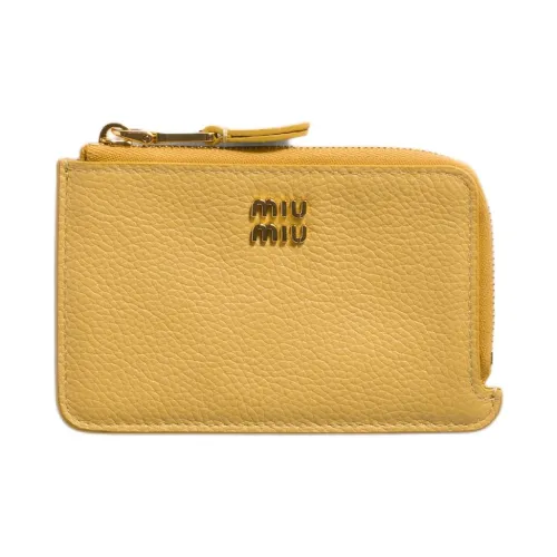 MIU MIU Телячья кожа Держатель для карт Стандартный Женский Желтый