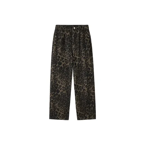 MoYu Леопардовый принт Унисекс Джинсы