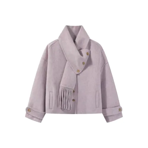 GRAYISMOON Фиолетовое Женское Пальто