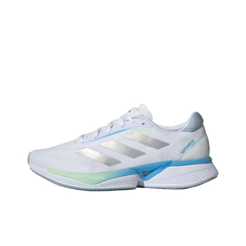 Adidas Supernova Eterno Амортизирующие противоскользящие низкие беговые кроссовки для мужчин белые серебряные синие