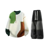 Зелёный + Чёрный Джинсы с Флисовой Подкладкой