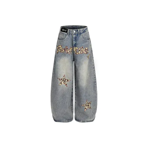 BLACK AT Синий Унисекс Джинсы