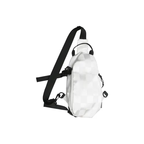 DELIPU Nylon Sling Bag Unisex White Black DELIPU Нейлоновая сумка через плечо унисекс белого черного цвета