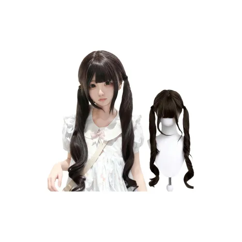 Northward Incline Темный чайный UNIFORM Пончо Длинные Волосы 85 см Женская Перука Высокая Температура Пряжа