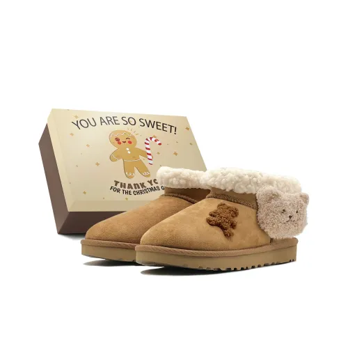 UGG CLASSIC ULTRA MINI Теплый и Стильный Овца Bear Теплая Короткая Зимняя Обувь Женская Каштановый