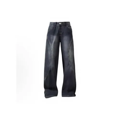 VNHP Темно-синий Унисекс Джинсы