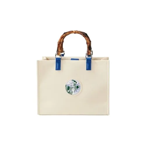 Starbucks Хлопок с Полиэстер Тоут Сумка Сумка для покупок Сумка через плечо Сумка Большая Женская Белая