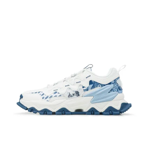 XTEP Низкий Топ Модные Спортивные Кроссовки Мужские Парус Белый Сумерки Туман Синий Серый Индиго Синий