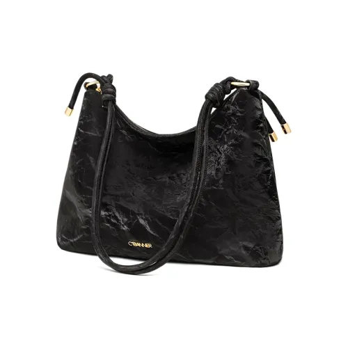 C°BANNER Коровья кожа с синтетической кожей сумка-тоут сумка через плечо средний размер женский черный