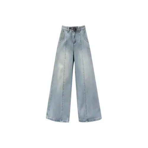 Maycaur Светло-синий [Утолщенный и с флисовой подкладкой] Унисекс Джинсы