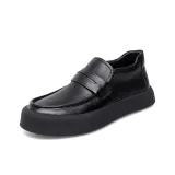 Верх из черной кожи