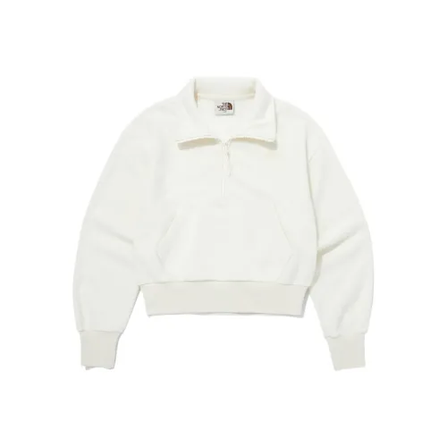 THE NORTH FACE Махровый Полузастежка Свитшоты Свитшот Женские Белые